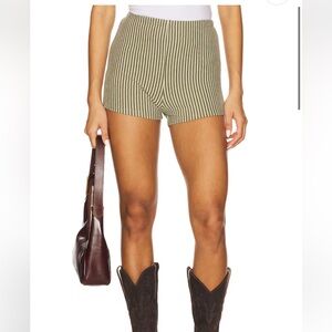 Green stripped shorts